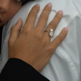 Shahla Karimi 2-Stone Pear Ring With Lozenge 14K Yellow Gold