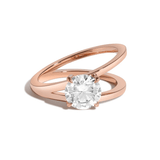 Shahla Karimi Jewelry Brilliant V Ring in 14K Rose Gold and White Diamond