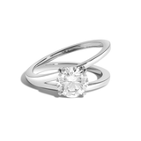 Shahla Karimi Jewelry Brilliant V Ring in 14K White Gold/Platinum and White Diamond