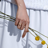 Shahla Karimi Jewelry Diamond Foundry Deco Oval Eye Ring_14K_18K_Yellow Gold on Model