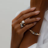 Shahla Karimi Ando Round Bezel Wrap Ring 14K Yellow Gold