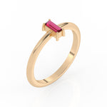 Baguette Stacking Ring with Ruby by Shahla Karimi on white background