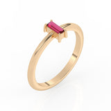 Baguette Stacking Ring with Ruby by Shahla Karimi on white background