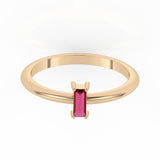 Baguette Stacking Ring with Ruby by Shahla Karimi on white background