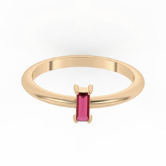 Baguette Stacking Ring with Ruby by Shahla Karimi on white background