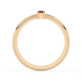 Baguette Stacking Ring with Ruby by Shahla Karimi on white background