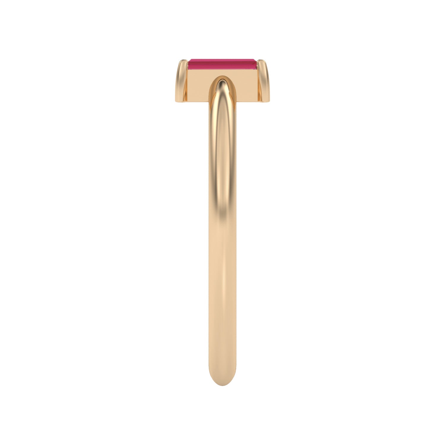 Baguette Stacking Ring with Ruby by Shahla Karimi on white background
