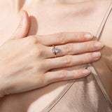 Shahla Karimi Jewelry Mid-Century Kahn Oval Ring W/O Cigar Band 14/18K Yellow Gold on Model