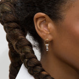 Shahla Karimi Jewelry Azadi Asymmetrical Oval Hoop Studs With Wraps 14K Yellow Gold Platinum