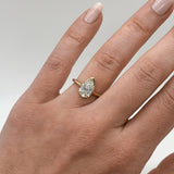 Shahla Karimi Ando Pear Sloping Semi-Bezel Ring  14K Yellow Gold