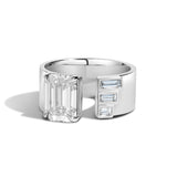 Shahla Karimi Diamond Gap Band With Baguettes 14K White Gold or Platinum and White Diamonds