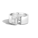 Shahla Karimi Diamond Gap Band With Pavé 14K White Gold or Platinum