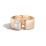 Shahla Karimi Diamond Gap Band With Pavé 14/18K Yellow Gold