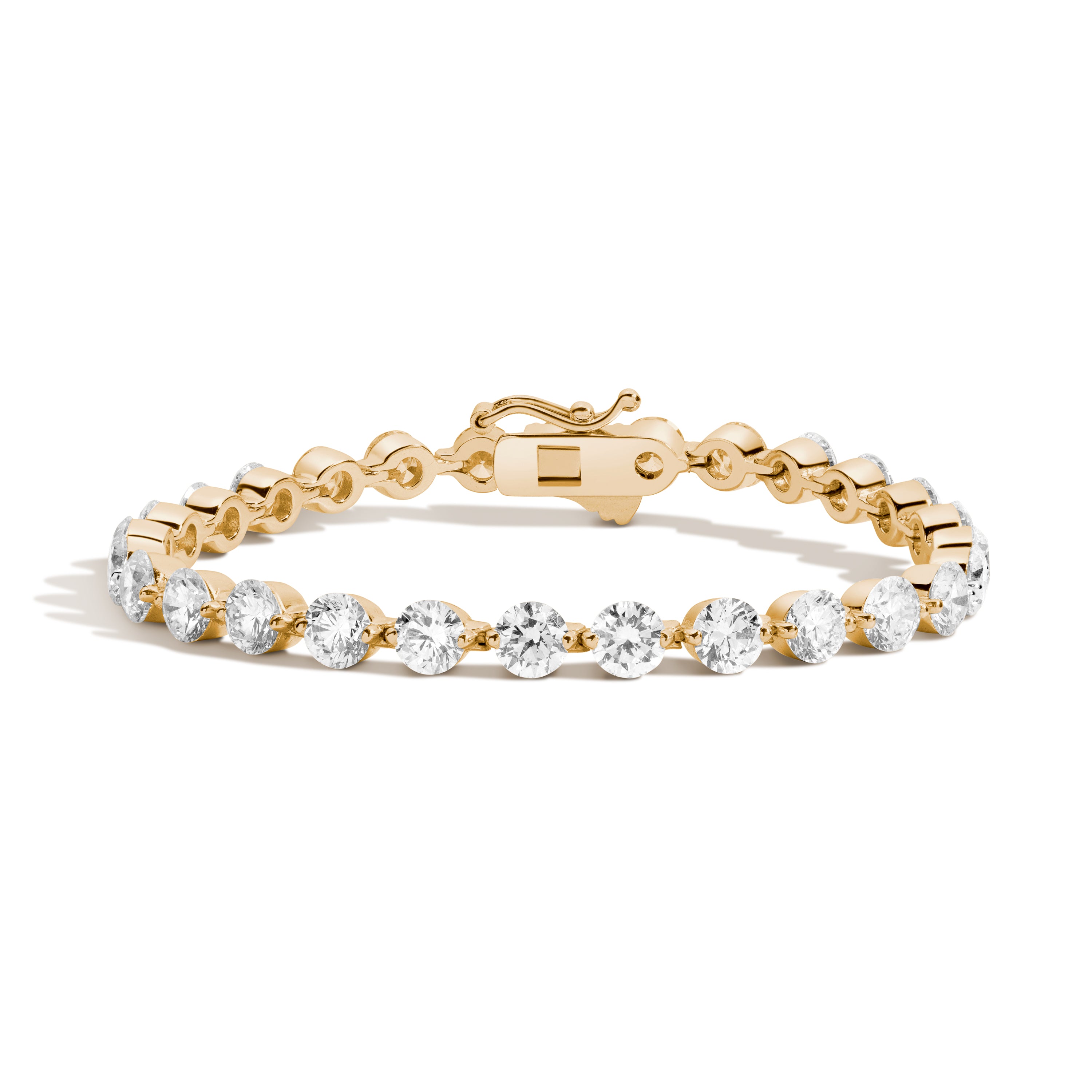 Matrix Tennis bracelet, Round cut, Green, Gold-tone plated | Swarovski