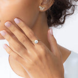 Shahla Karimi Jewelry Brilliant Slant Ring 14/18K Yellow Gold on Model