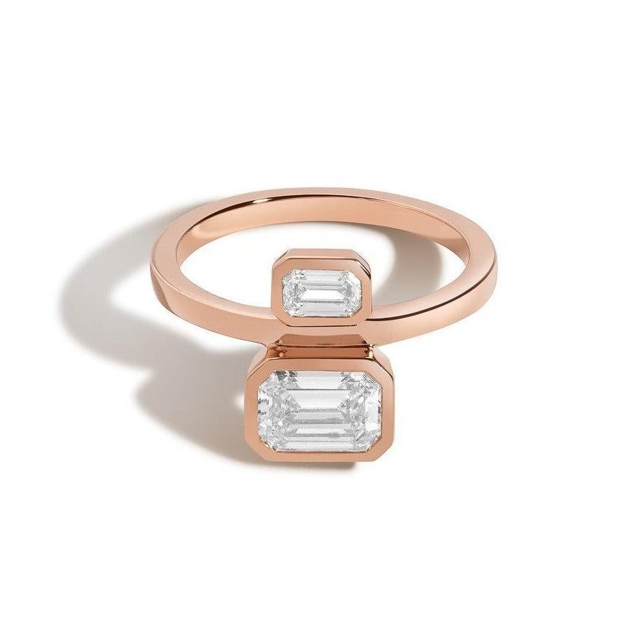 Shahla Karimi Jewelry Diamond Foundry Deco Emerald Belt Ring 14K Rose Gold