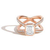 Shahla Karimi Jewelry Diamond Foundry Deco Emerald X Ring 14K Rose Gold