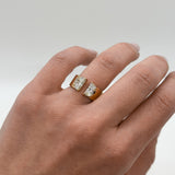 Shahla Karimi Jewelry Double Moon Gap Ring 14/18K Yellow Gold