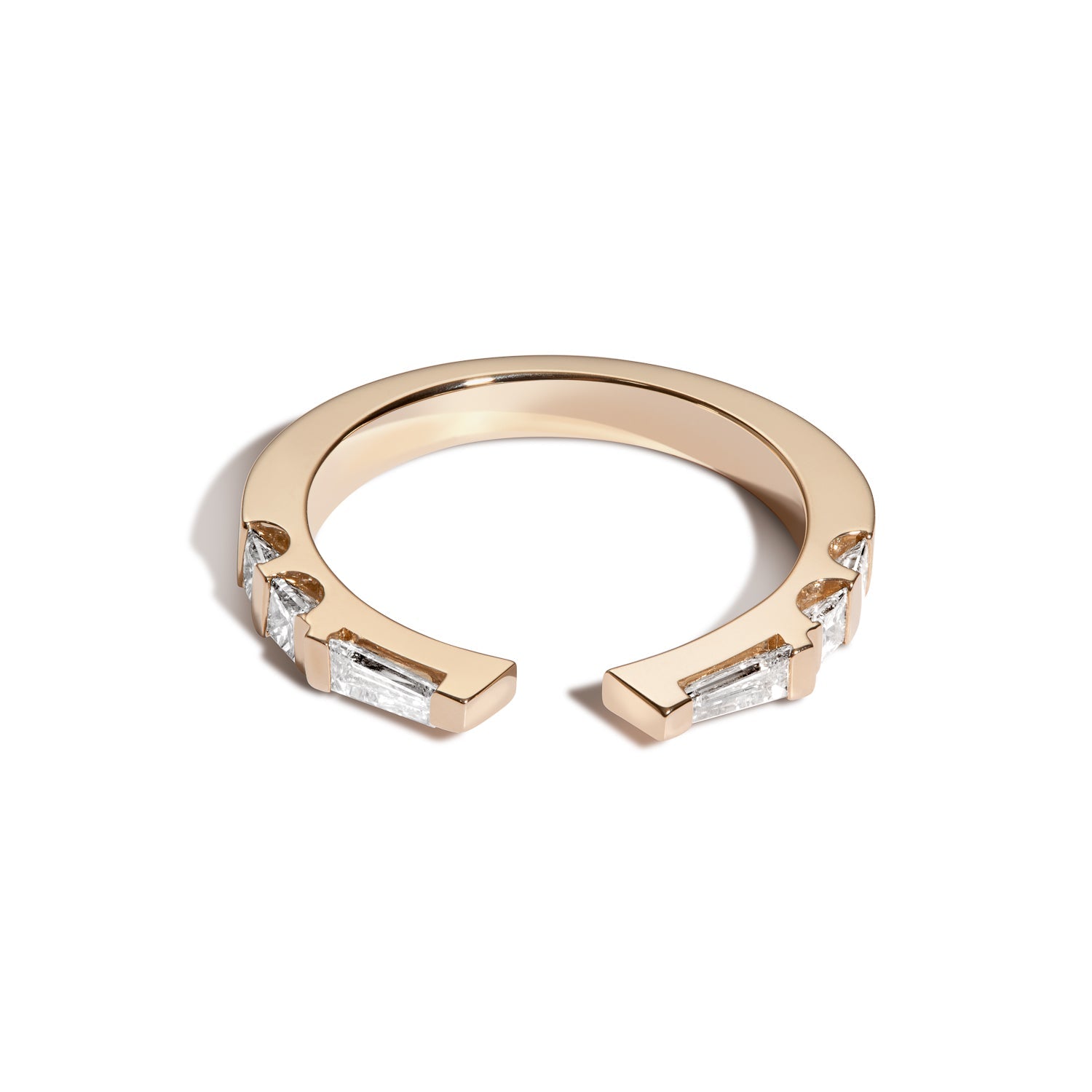 Shahla Karimi Jewelry Landmark Collection Chrysler Ring No. 2 14/18K Yellow Gold with White Diamonds 