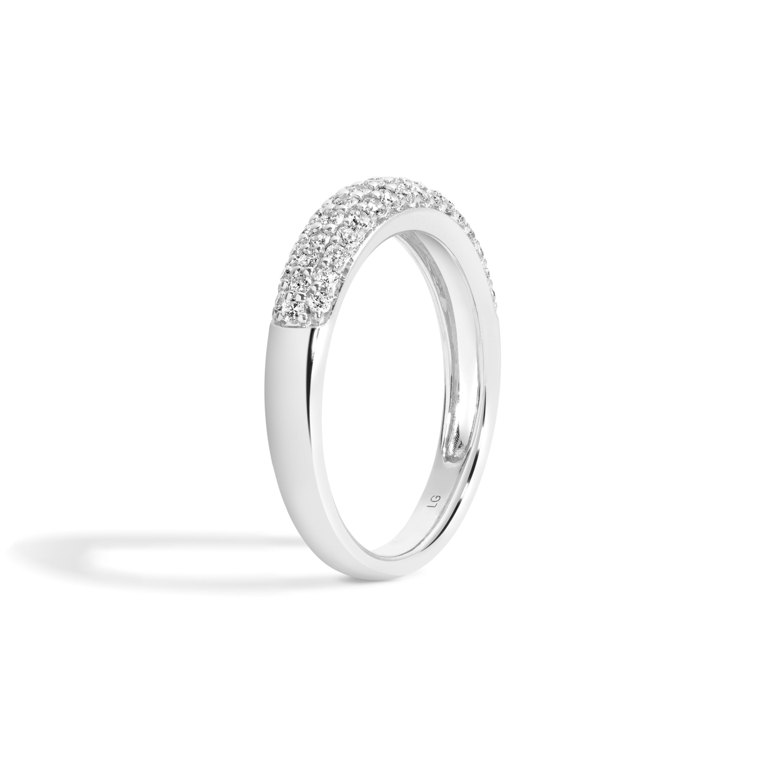 Shahla Karimi Vintage Pave Domed White Gold Ring