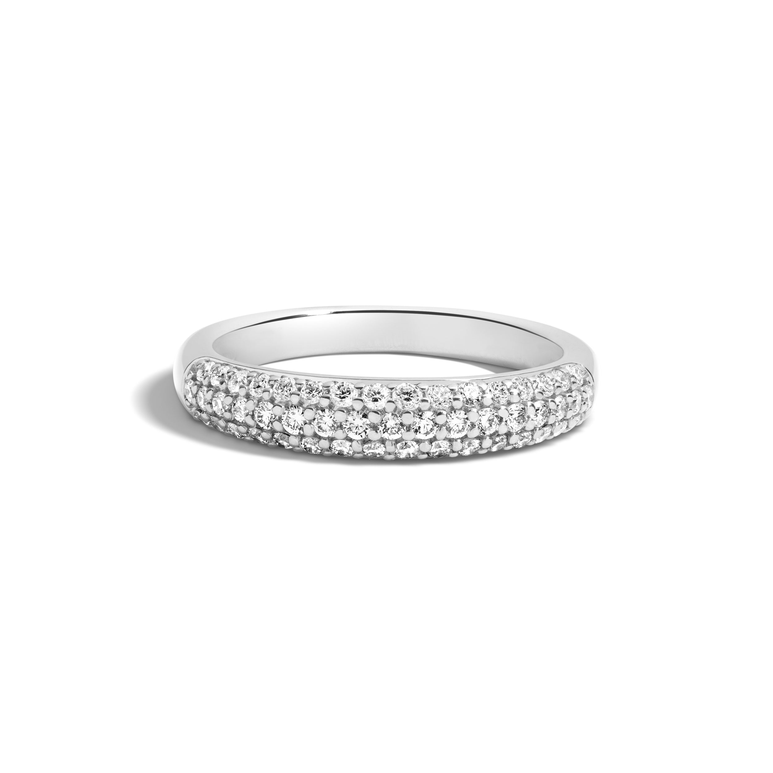 Shahla Karimi Vintage Pave Domed White Gold Ring