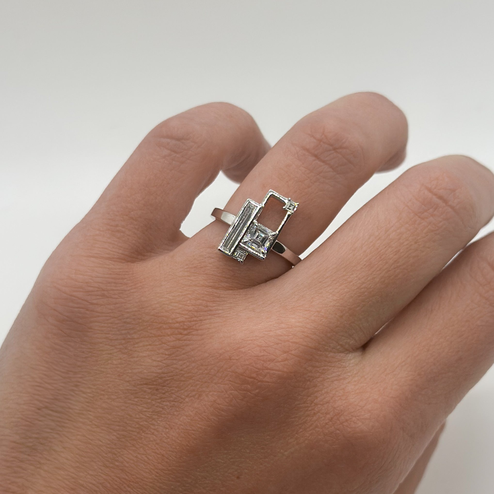 Shahla Karimi Scarpa Asscher Olivetti Frame Ring 14K White Gold