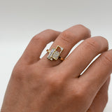 Shahla Karimi Scarpa Cushion Olivetti Frame Ring 14K Yellow Gold