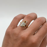 Shahla Karimi Scarpa Emerald Olivetti Frame Ring 14K Yellow Gold