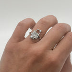 Shahla Karimi Scarpa Oval Olivetti Frame Ring 14K White Gold