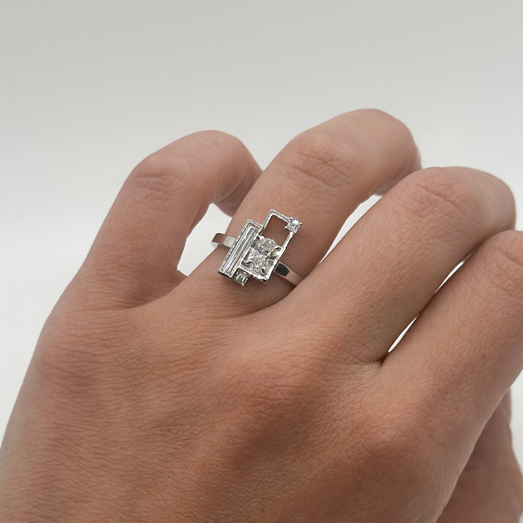 Shahla Karimi Scarpa Oval Olivetti Frame Ring 14K White Gold