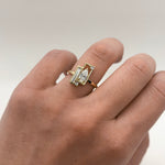 Shahla Karimi Scarpa Pear Olivetti Frame Ring 14K Yellow Gold