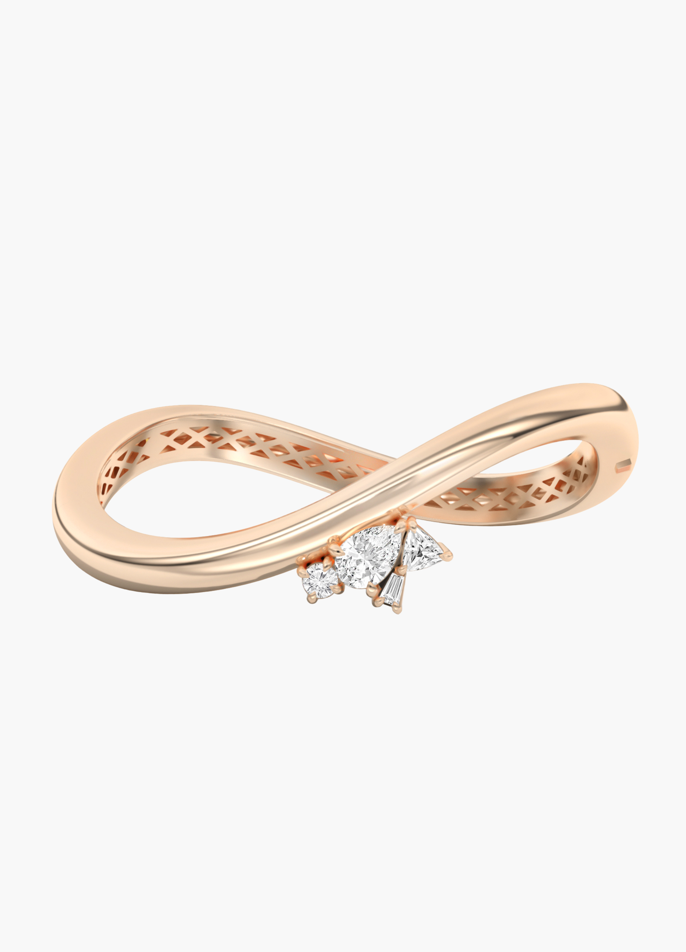 yellow gold curved bangle with a diamond on a white background