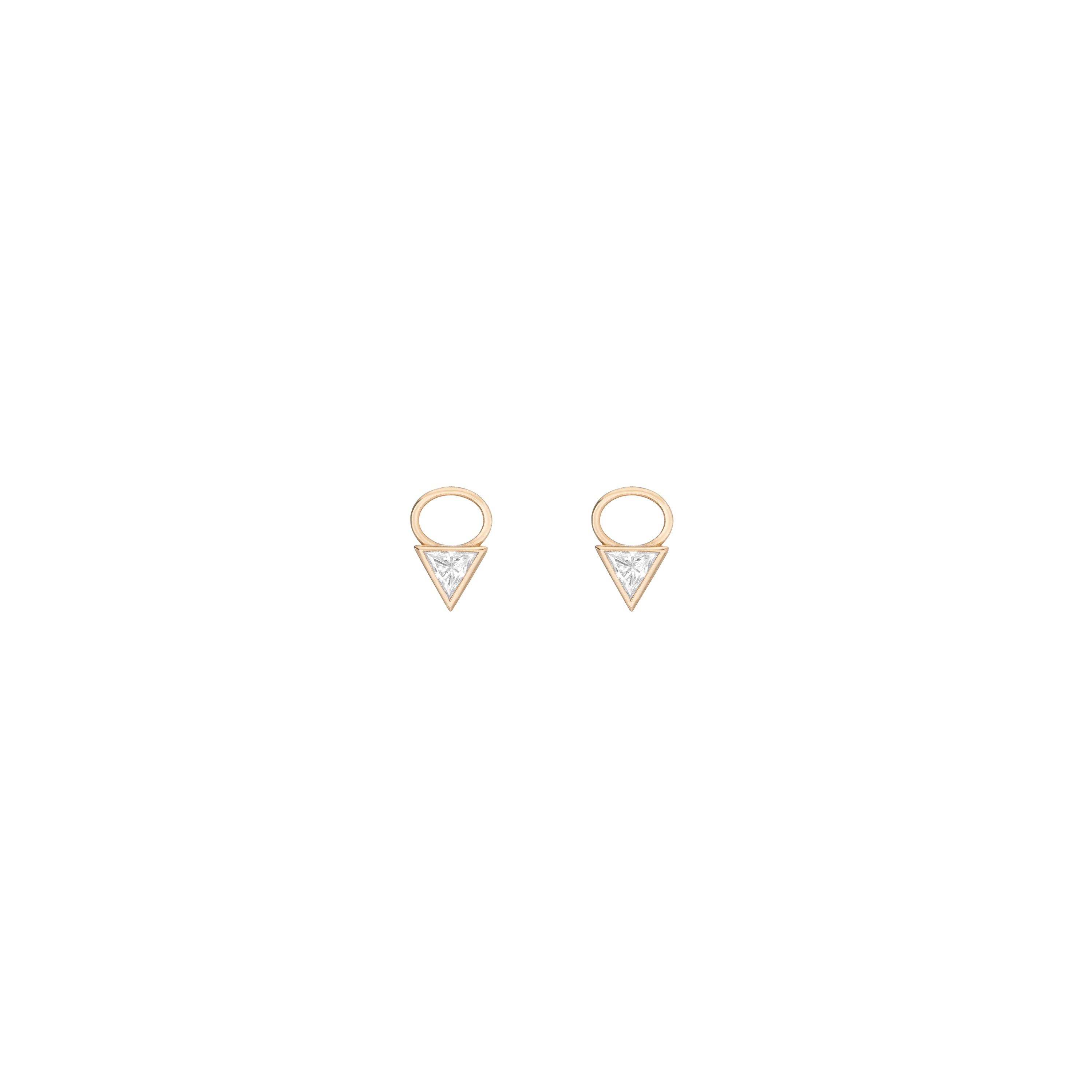 Shahla Karimi Triangle Earring Yellow Gold Charm