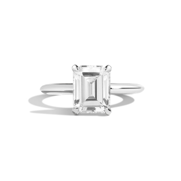 Shahla Karimi Shahla's Signature Railless Emerald Engagement Ring 14K White Gold