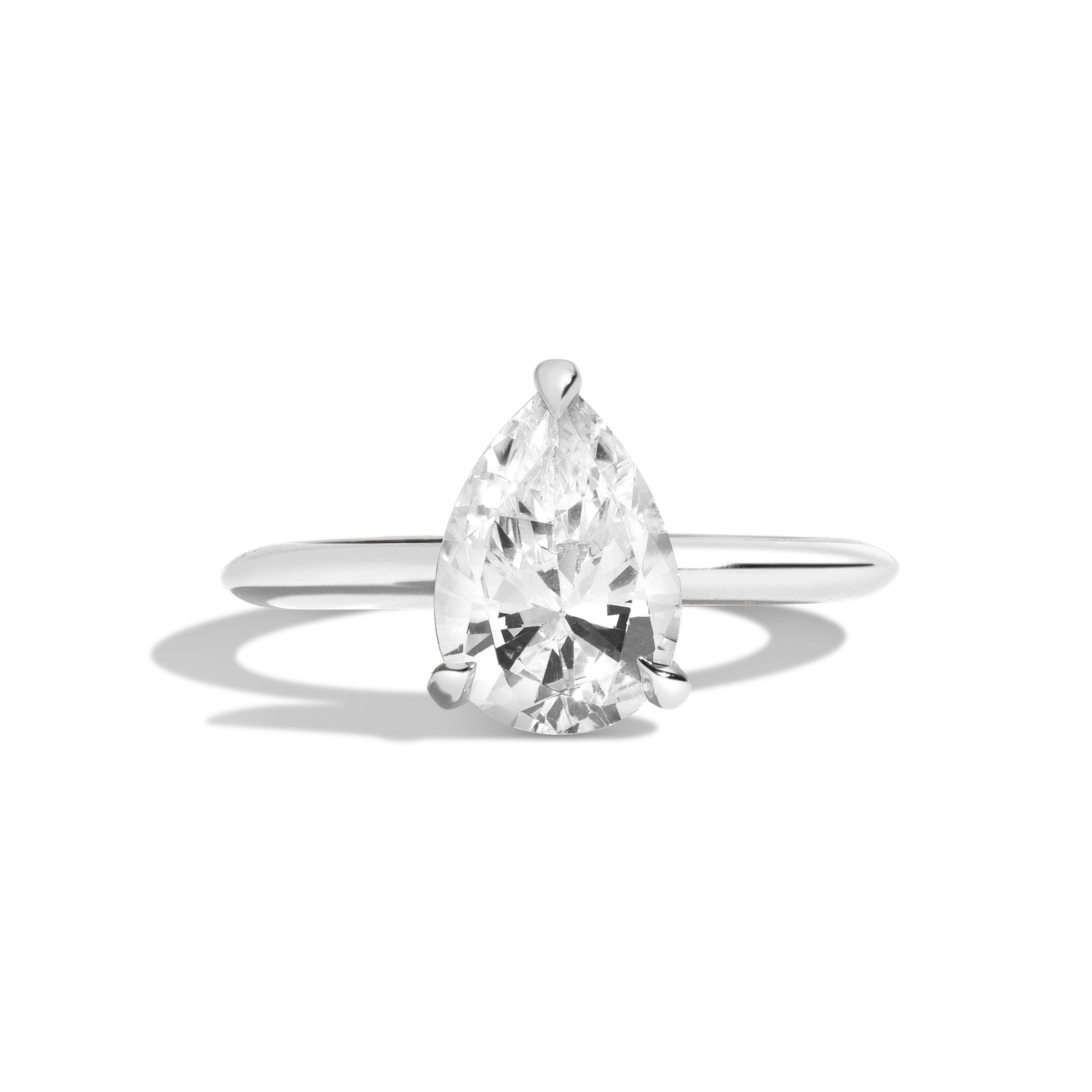Shahla Karimi Shahla's Signature Pear Railless Pear Engagement Ring 14K White Gold