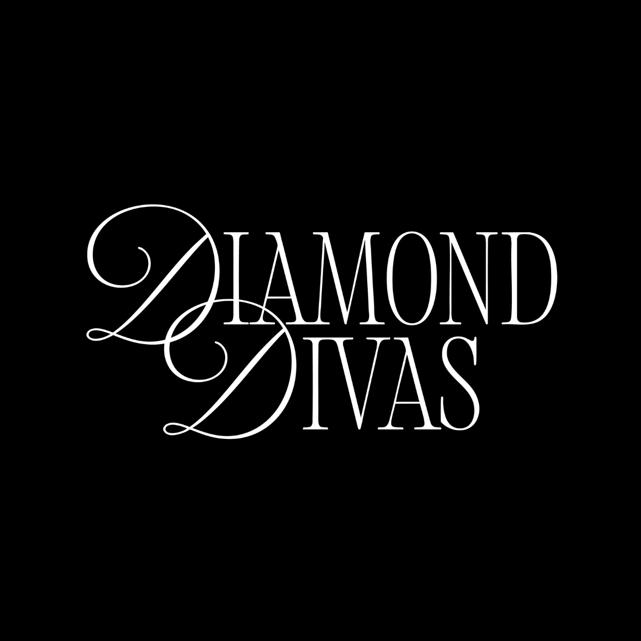 Diamond Divas logo in white on a black background