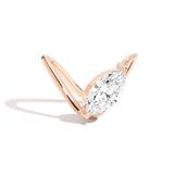 Shahla Karimi Zaha Curve Ring With Marquise 14K Rose Gold