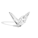Shahla Karimi Zaha Curve Ring With Marquise 14K White Gold