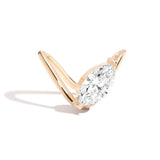 Shahla Karimi Zaha Curve Ring With Marquise 14K Yellow Gold