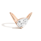 Shahla Karimi Zaha Curve Ring With Pear 14K Rose Gold