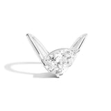Shahla Karimi Zaha Curve Ring With Pear 14K White Gold