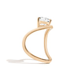 Shahla Karimi Zaha Curve Ring With Pear 14K Yellow Gold