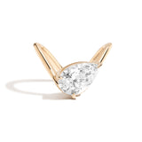 Shahla Karimi Zaha Curve Ring With Pear 14K Yellow Gold