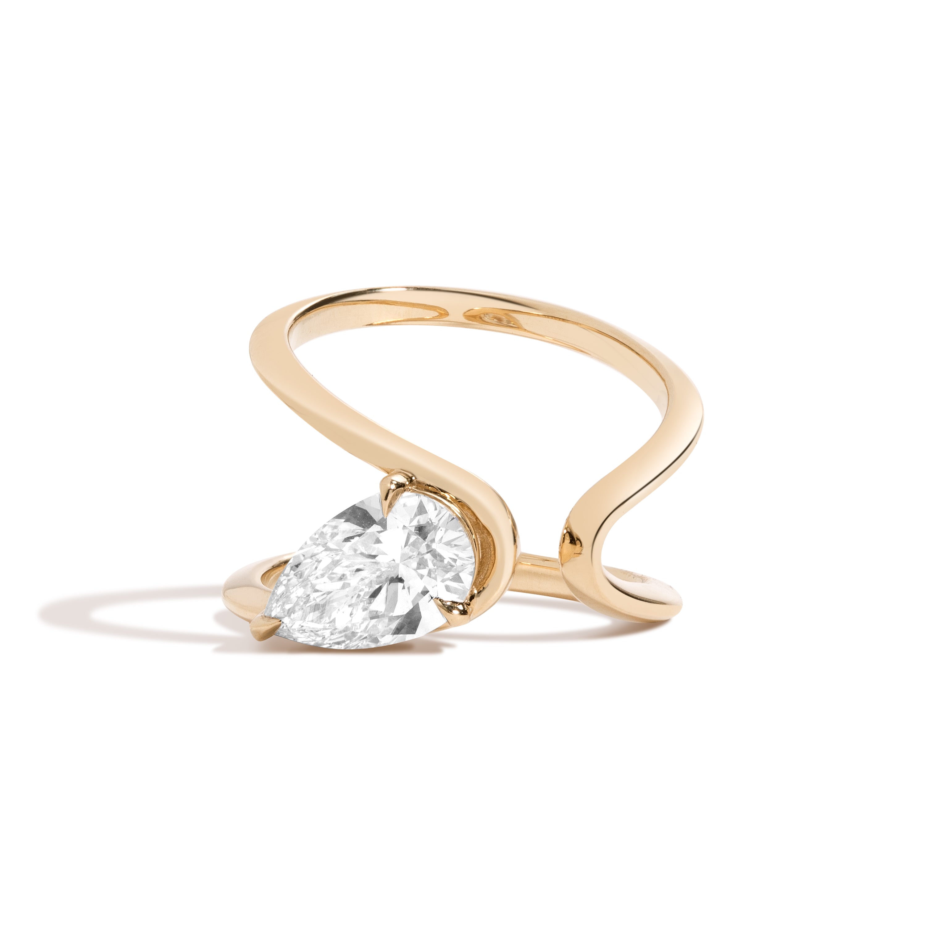Shahla Karimi Zaha Wrap Ring With Pear 14K Yellow Gold