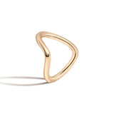 Gold infinity ring on a white background