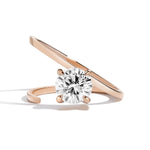 Shahla Karimi Jewelry Brilliant Slant Ring 14K Rose Gold