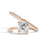 Shahla Karimi Jewelry Brilliant Slant Ring 14K Rose Gold