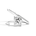 Shahla Karimi Jewelry Brilliant Slant Ring 14K White Gold or Platinum