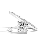 Shahla Karimi Jewelry Brilliant Slant Ring 14K White Gold or Platinum