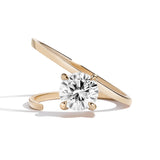 Shahla Karimi Jewelry Brilliant Slant Ring 14/18K Yellow Gold